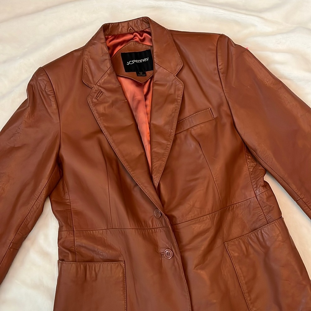 vintage orange leather jacket